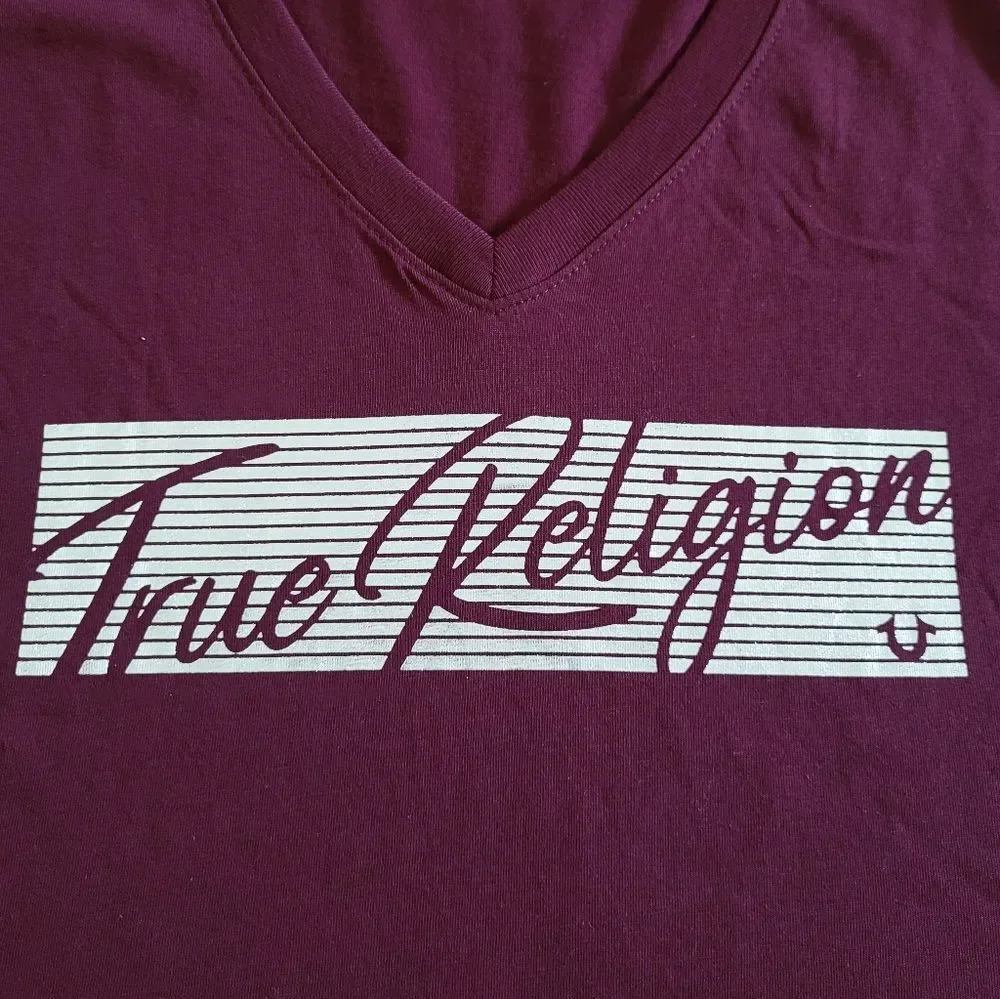 True Religion🙏 Long Sleeve Silver🤍 Foil Graphic Tee - NWT
